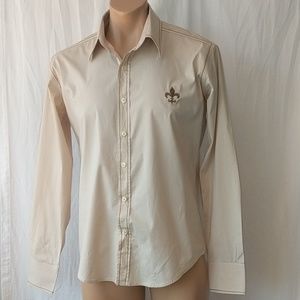 Etzo Large cream button down shirt sz Large